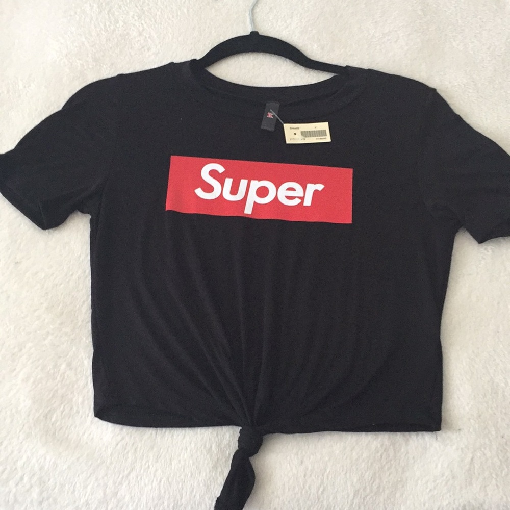 tied up crop top, brand new